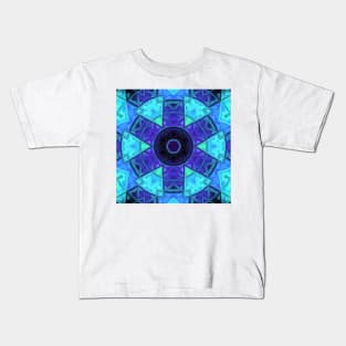 Mosaic Mandala Blue and Purple Kids T-Shirt